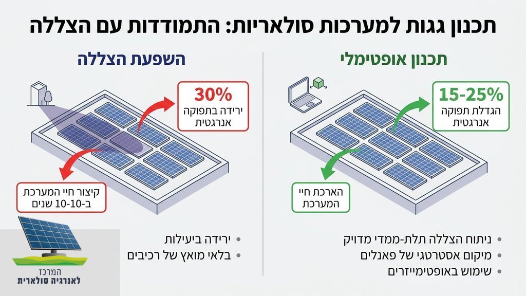 נוצר על ידי מודל בינה מלאכותית Gemini Pro מהנדס סולארי בוחן תוכניות התקנה ומיפוי הצללות על גג מסחרי