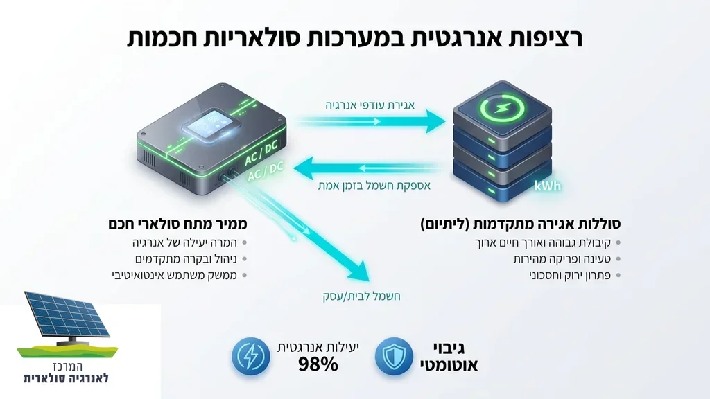 סוללות אגירה וממיר מתח למערכת סולארית